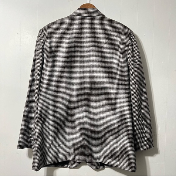 Vintage 90’s Wool Blend Classic Contemporary Preppy Houndstooth Blazer Size 14 - Picture 15 of 15
